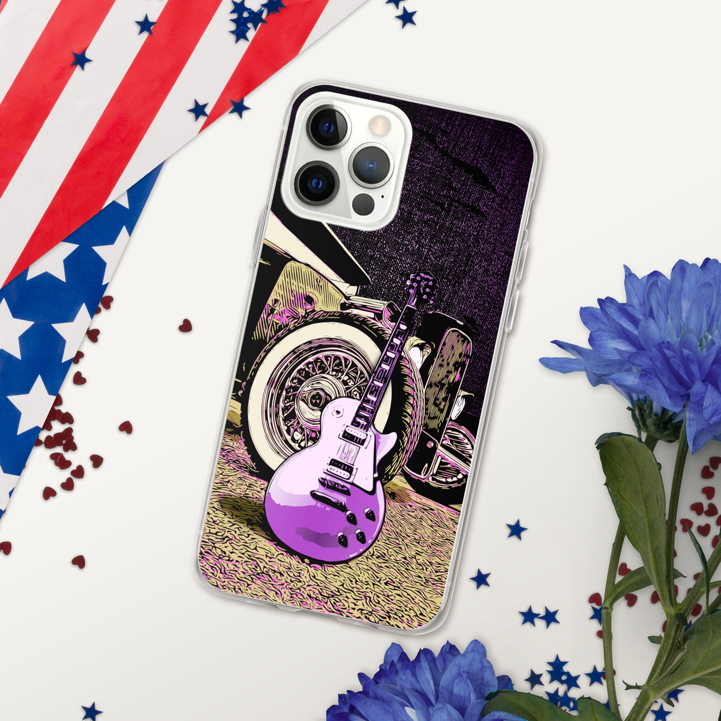 Rock n Roll Hot Rod iPhone Case, Guitar with Classic hot rod, original design.