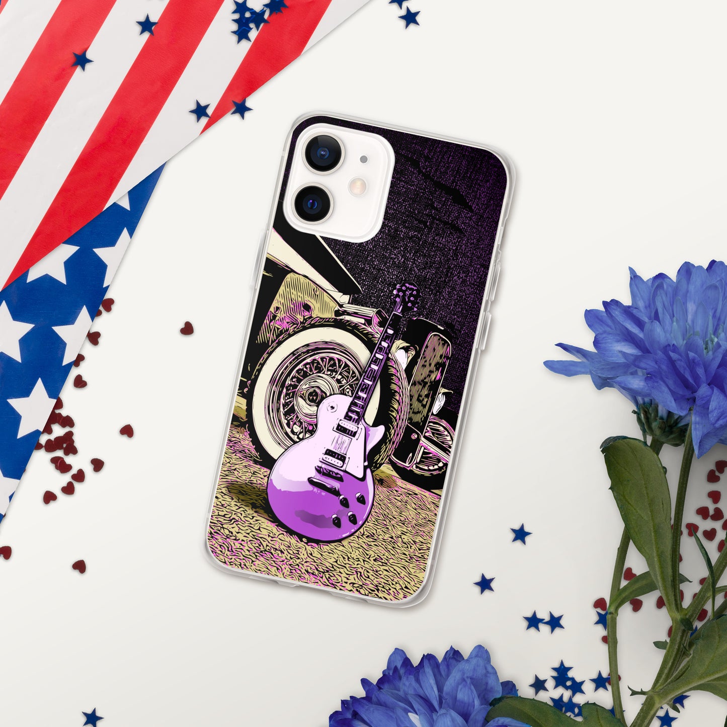 Rock n Roll Hot Rod iPhone Case, Guitar with Classic hot rod, original design.