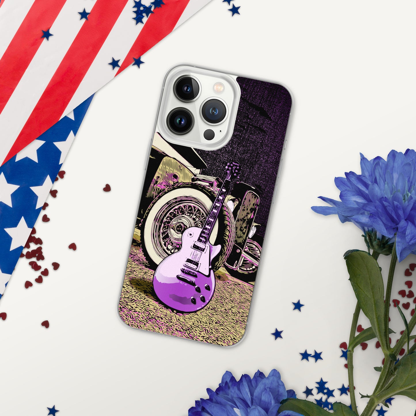 Rock n Roll Hot Rod iPhone Case, Guitar with Classic hot rod, original design.