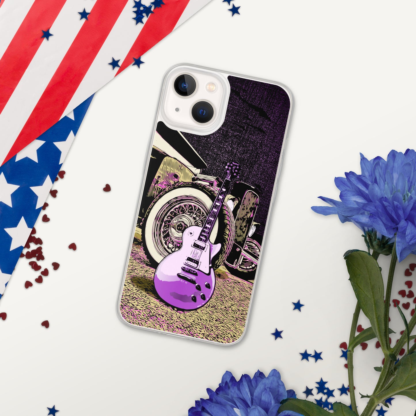 Rock n Roll Hot Rod iPhone Case, Guitar with Classic hot rod, original design.