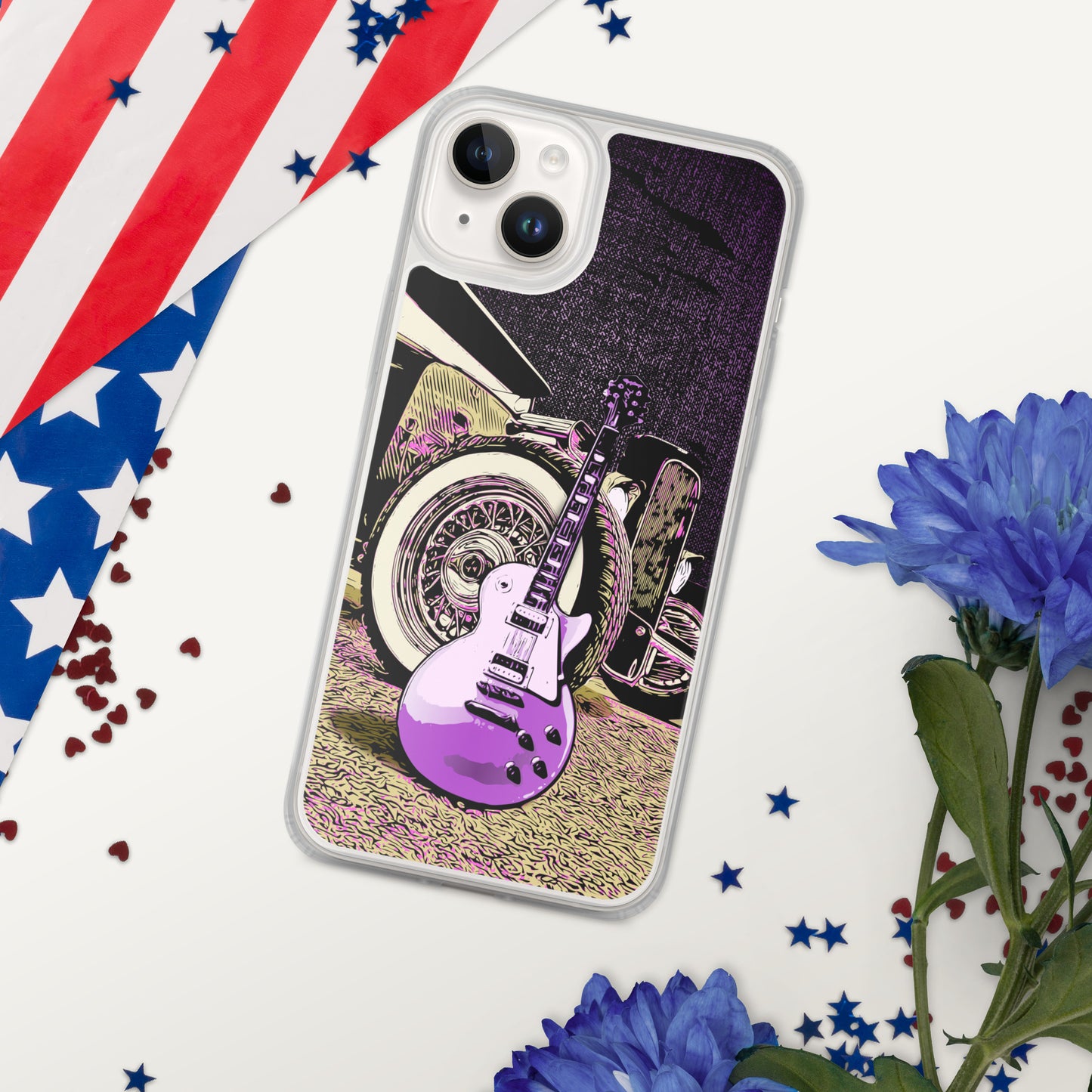 Rock n Roll Hot Rod iPhone Case, Guitar with Classic hot rod, original design.