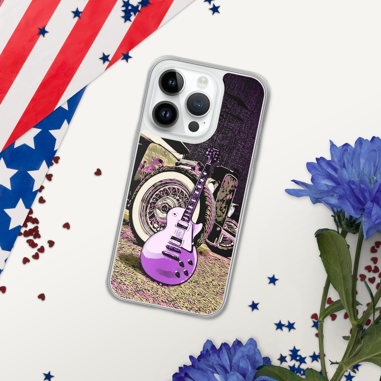 Rock n Roll Hot Rod iPhone Case, Guitar with Classic hot rod, original design.