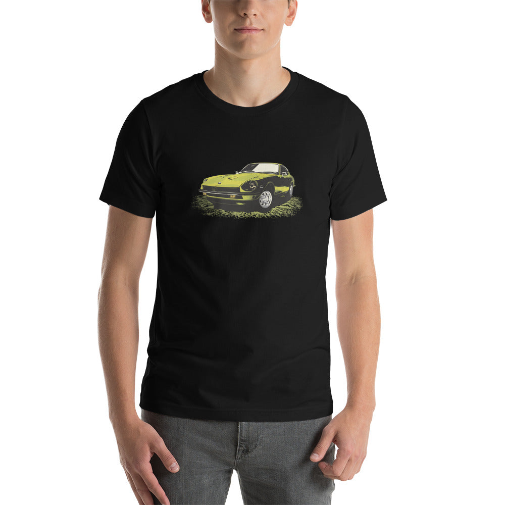 70 Datsun 240Z Unisex t-shirt, Lime Green 1970 Nissan 240 Z