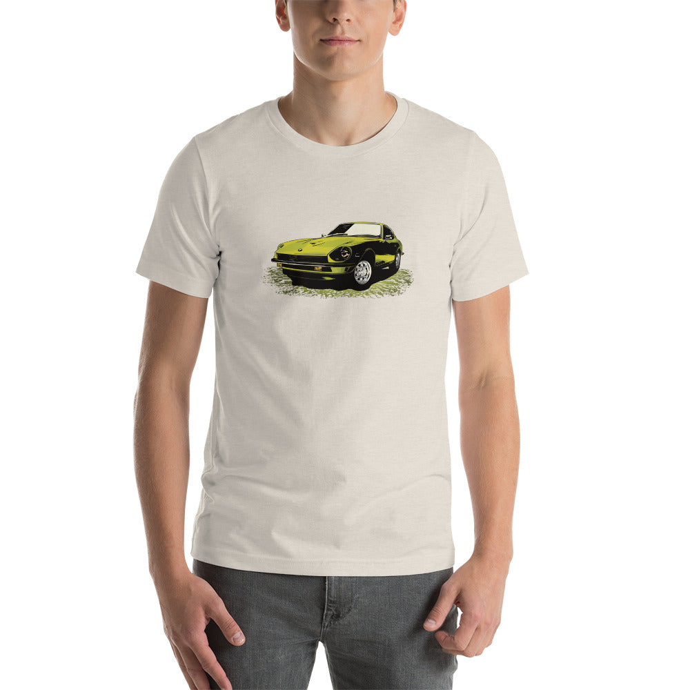 70 Datsun 240Z Unisex t-shirt, Lime Green 1970 Nissan 240 Z