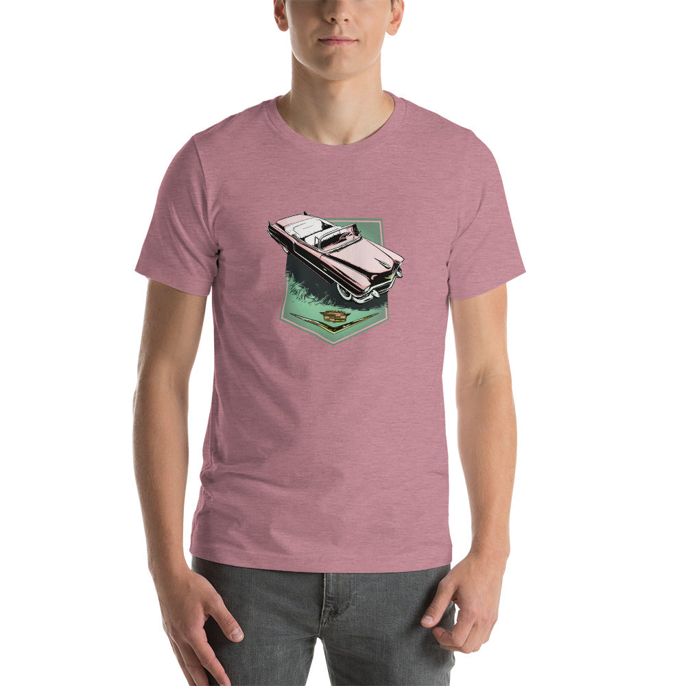 56 Pink Cadillac Unisex t-shirt, 1956 Caddy series 62