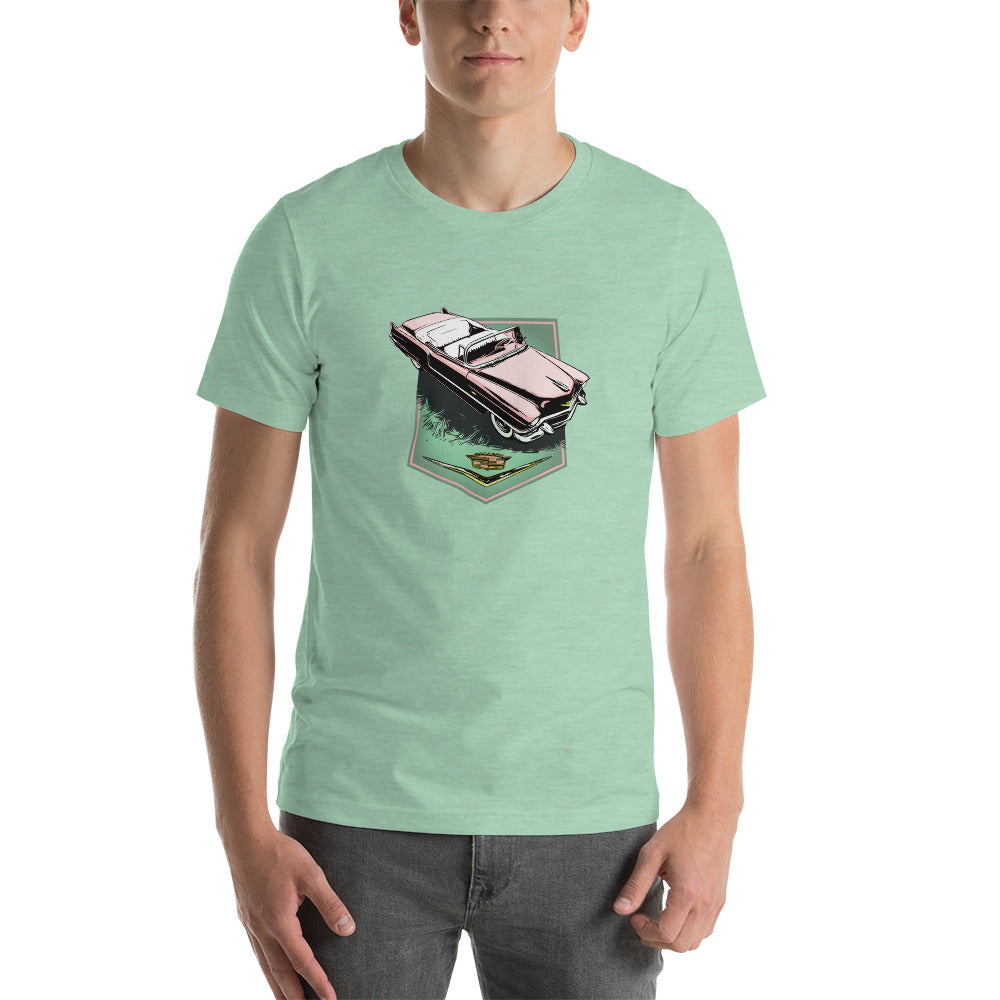 56 Pink Cadillac Unisex t-shirt, 1956 Caddy series 62